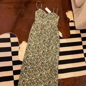 Brand new long linen reformation dress, never worn with tags, size 2